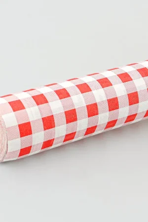 Livraison Express Nappe damassée coloris vichy rouge